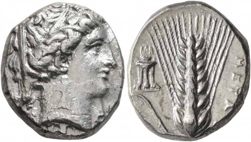 LUCANIA. Metapontion. Circa 340-330 BC. Didrachm or Nomos (Silver, 19 mm, 7.84 g...