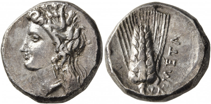 LUCANIA. Metapontion. Circa 330-290 BC. Didrachm or Nomos (Silver, 20 mm, 7.88 g...