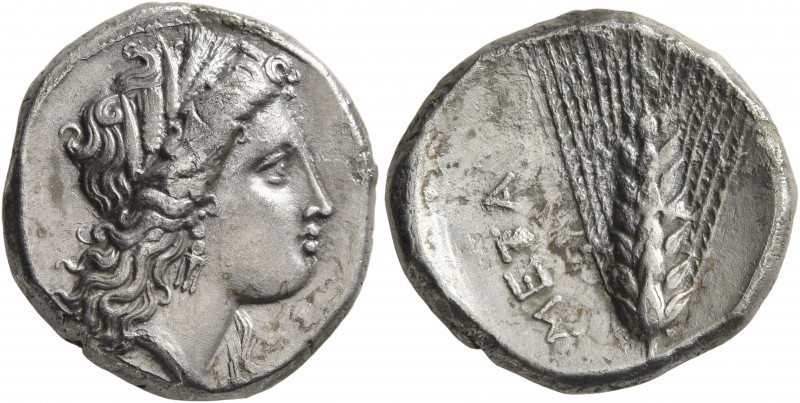 LUCANIA. Metapontion. Circa 330-290 BC. Didrachm or Nomos (Silver, 21 mm, 7.78 g...