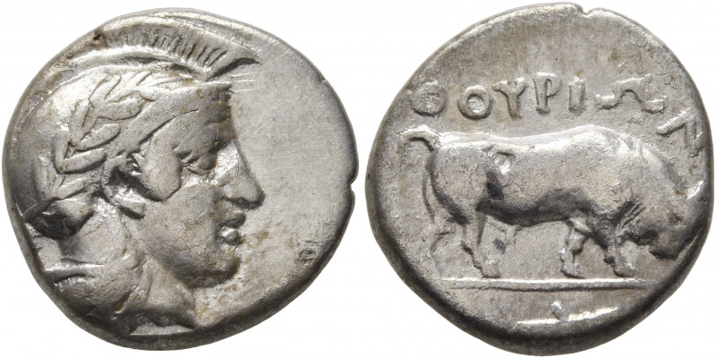 LUCANIA. Thourioi. Circa 443-400 BC. Didrachm or Nomos (Silver, 20 mm, 7.69 g, 9...