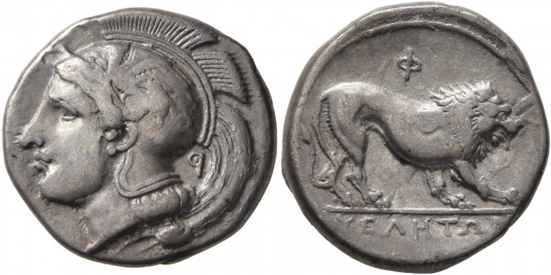 LUCANIA. Velia. Circa 340-334 BC. Didrachm or Nomos (Silver, 20 mm, 7.46 g, 2 h)...