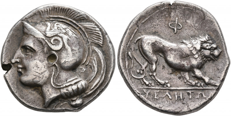 LUCANIA. Velia. Circa 340-334 BC. Didrachm or Nomos (Subaeratus, 22 mm, 6.35 g, ...