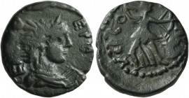 TAURIC CHERSONESOS. Chersonesos. AE (Bronze, 21 mm, 6.85 g, 12 h), time of Severus Alexander, 222-235. ΕΛΕΥΘΕΡΑC Draped bust of Chersonas to right, we...