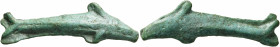 SKYTHIA. Olbia. 5th century BC. Cast unit (Bronze, 13x42 mm, 4.74 g). Dolphin without inscription. SNG BM Black Sea 360. SNG Moskau 304. SNG Stancomb ...