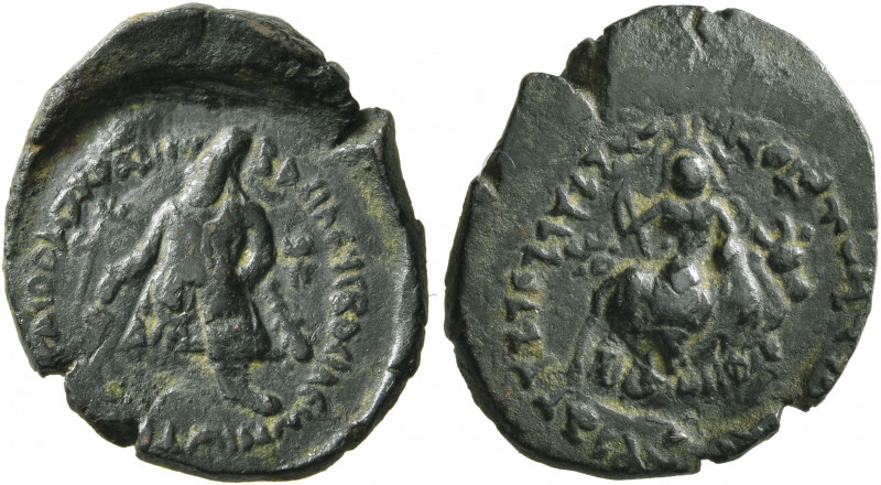 INDIA, Kushan Empire. Vima Kadphises, circa 100-127/8. Drachm (Bronze, 22 mm, 4....