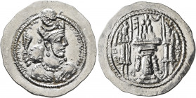 SASANIAN KINGS. Bahram V, 420-438. Drachm (Silver, 29 mm, 4.17 g, 3 h), AY (Eran-Khwarrah-Shapur). MZDYSN BGY WLHL'N MLKAn MLKA ('Worshipper of Lord M...