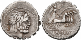 Q. Antonius Balbus, 83-82 BC. Denarius (Silver, 19 mm, 3.72 g, 7 h), Rome. Laureate head of Jupiter to right; behind, S•C; below, control mark. Rev. Q...