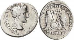 Augustus, 27 BC-AD 14. Denarius (Silver, 21 mm, 3.65 g, 10 h), Lugdunum, 2 BC-AD 4. CAESAR AVGVSTVS DIVI F PATER PATRIAE Laureate head of Augustus to ...