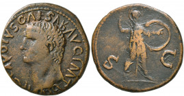 Claudius, 41-54. As (Copper, 27 mm, 11.31 g, 9 h), a contemporary imitation. Irregular mint, after 50. TI CLAVDIVS CAESAR(inverted) AVG P M TR(inverte...
