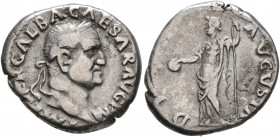 Galba, 68-69. Denarius (Silver, 18 mm, 3.36 g, 7 h), Rome, circa July 68-January 69. IMP SER GALBA CAESAR AVG P M Laureate head of Galba to right. Rev...