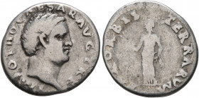 Otho, 69. Denarius (Silver, 19 mm, 3.05 g, 5 h), Rome, 15 January-16 April 69. IMP M OTHO CAESAR AVG TR P Bare head of Otho to right. Rev. PAX ORBIS T...