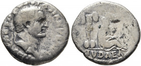 Vespasian, 69-79. Denarius (Silver, 18 mm, 2.93 g, 6 h), Rome, 69-70. IMP CAESAR VESPASIANVS AVG Laureate head of Vespasian to right. Rev. IVDAEA Juda...