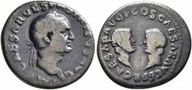 Vespasian, 69-79. Denarius (Silver, 18 mm, 2.38 g, 6 h), Rome, 70. IMP CAESAR VESPASIANVS AVG Laureate head of Vespasian to right. Rev. CAESAR AVG F C...