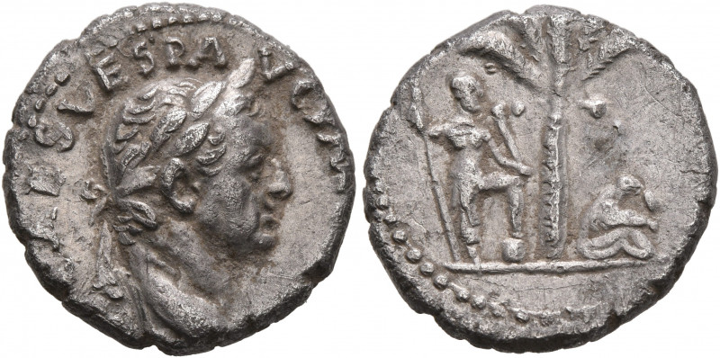 Vespasian, 69-79. Denarius (Silver, 16 mm, 3.07 g, 6 h), Antiochia, 72-73. [IMP]...