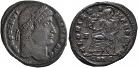 Constantine I, 307/310-337. Follis (Bronze, 20 mm, 3.38 g, 11 h), Constantinopolis, 327-328. CONSTANTI-NVS MAX AVG Rosette-diademed head of Constantin...