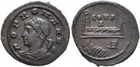 Commemorative Series, 330-354. Follis (Bronze, 15 mm, 1.25 g, 4 h), Constantinopolis, 330. POP ROMANVS Laureate and draped bust of the Genius Populi R...