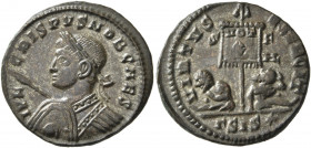 Crispus, Caesar, 316-326. Follis (Silvered bronze, 19 mm, 2.94 g, 1 h), Siscia, 320. IVL CRISPVS NOB CAES Laureate and cuirassed bust of Crispus to le...