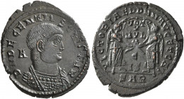 Decentius, Caesar, 350/1-353. Follis (Bronze, 25 mm, 4.87 g, 6 h), Arelate. D N DECENTIVS CAESAR Bare-headed and cuirassed bust of Decentius to right;...