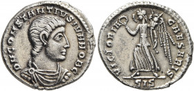 Constantius Gallus, Caesar, 351-354. Siliqua (Silver, 19 mm, 3.00 g, 6 h), Siscia, 351. D N CONSTANTIVS IVN NOB C Bare head of Constantius Gallus to r...