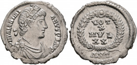 Valentinian I, 364-375. Siliqua (Silver, 19 mm, 1.65 g, 12 h), Antiochia, 367-375. D N VALENTINI-ANVS P F AVG Rosette-diademed, draped and cuirassed b...