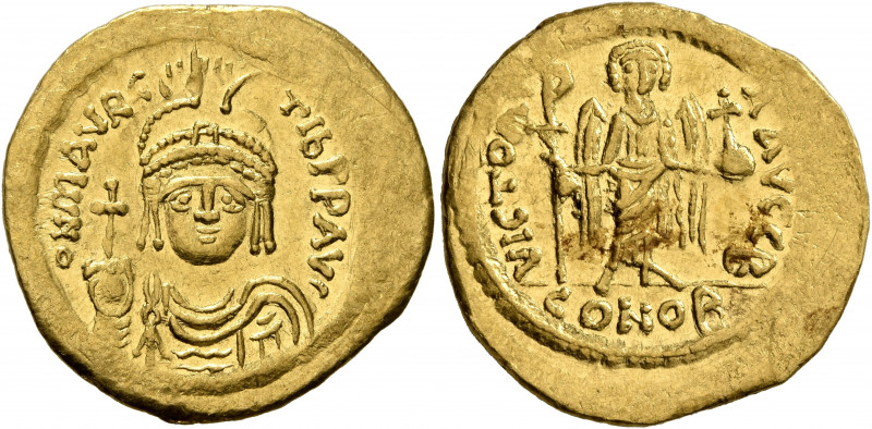 Maurice Tiberius, 582-602. Solidus (Gold, 22 mm, 4.49 g, 7 h), Constantinopolis,...