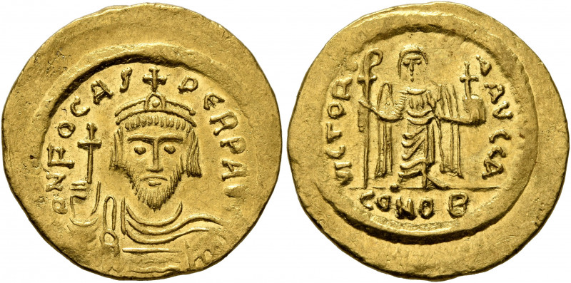 Phocas, 602-610. Solidus (Gold, 21 mm, 4.46 g, 7 h), Constantinopolis, 603-607. ...