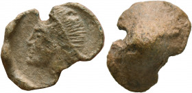 ROMAN. 3rd-4th centuries. Seal (Lead, 16 mm, 3.30 g). Diademed male head left. Very fine.