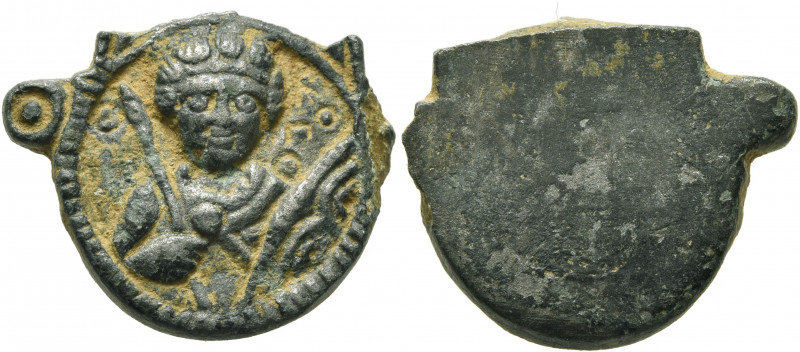 Anonymous, circa 10th-12th centuries. Medallion (Lead, 19 mm, 6.79 g), fragment ...