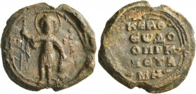 Theodoros Chetames (Thoros, son of Hetoum), patrikios, 11th century. Seal (Lead, 23 mm, 8.95 g, 12 h). O / AΓ/[I]/O - Θ/Є/Ⲱ/Δ/[O]/P-[O,] Saint Theodor...