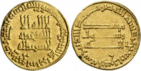 ISLAMIC, 'Abbasid Caliphate. temp. Al-Mansur, AH 136-158 / AD 754-775. Dinar (Gold, 19 mm, 4.22 g, 12 h), without mint, AH 144 = AD 761/2. Bernardi 51...
