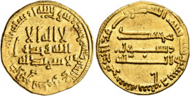 ISLAMIC, 'Abbasid Caliphate. temp. Al-Mahdi, AH 158-169 / AD 775-785. Dinar (Gold, 19 mm, 4.25 g, 4 h), without mint, AH 167 = AD 783/4. Bernardi 51. ...