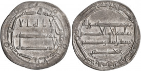 ISLAMIC, 'Abbasid Caliphate. temp. Al-Rashid, AH 170-193 / AD 786-809. Dirham (Silver, 26 mm, 2.95 g, 3 h), citing the heir apparent Muhammad al-Amin ...