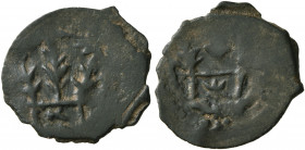 ISLAMIC, Anatolia & al-Jazira (Post-Mongol). Anatolian Principalities. 709-871. Fals (Bronze, 16 mm, 0.63 g, 7 h), Menteshe. Three palm fronds crossed...