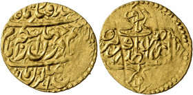 ISLAMIC, Persia (Post-Mongol). Zands. Muhammad Karim Khan, AH 1164-1193 / AD 1751-1779. 1/4 Mohur (Gold, 22 mm, 2.72 g, 3 h), Qazwin, date illegible. ...