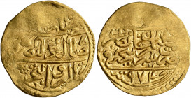 ISLAMIC, Ottoman Empire. Salim II, AH 974-982 / AD 1566-1574. Sultani (Gold, 21 mm, 3.52 g, 1 h), Sarbarnija (Srebrenica), AH 974 = AD 1566. Baldwin's...