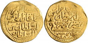 ISLAMIC, Ottoman Empire. Murad III, AH 982-1003 / AD 1574-1595. Dinar (Gold, 20 mm, 3.48 g, 10 h), Misr, AH 982 = AD 1574. Pere 274. Sultan 9642. Ligh...