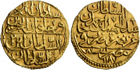 ISLAMIC, Ottoman Empire. 'Abd al-Hamid I, AH 1187-1203 / AD 1774-1789. Zeri Mahbub (Gold, 22 mm, 2.59 g, 12 h), Misr, AH 1187 = AD 1774 / RY 2 = AD 17...