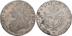 FRANCE, Royal. Louis XVI, 1774–1793. Ecu aux lauriers (Silver, 41 mm, 29.26 g, 6 h), Toulouse, 1786. LUD•XVI•D•G•FR• ET NAV•REX• Draped bust of Louis ...