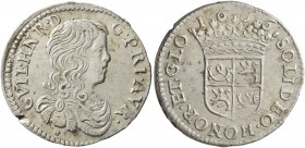 FRANCE, Provincial. Orange. Guillaume-Henri de Nassau, 1650-1702. 1/12 d'écu (Silver, 21 mm, 1.91 g, 7 h), 1666. GVIL•HNR•D G•PRI•AVR• Draped bust of ...