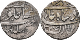INDIA, Mughal Empire. Muhammad Shah, 1719-1720 and 1720-1748. Rupee (Silver, 23 mm, 10.96 g, 3 h), Lucknow, AH 1133 = AD 1721 / RY 3. KM-436.41. Beaut...