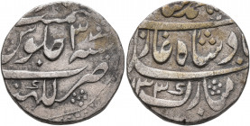 INDIA, Mughal Empire. Muhammad Shah, 1719-1720 and 1720-1748. Rupee (Silver, 23 mm, 10.96 g, 3 h), Lucknow, AH 1133 = AD 1721 / RY 3. KM-436.41. Beaut...