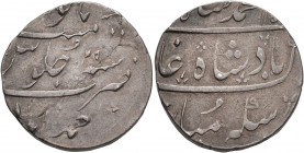 INDIA, Mughal Empire. Muhammad Shah, 1719-1720 and 1720-1748. Rupee (Silver, 24 mm, 11.53 g, 4 h), Ahmadabad, AH 1159 = AD 1746 / RY 29. KM-436.1. Str...