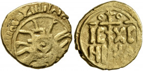 ITALY. Sicilia (Regno). Ruggero II, 1130-1154. Tarì (Gold, 12 mm, 1.31 g), Palermo. Pellet in circle; around circle, 'al-malik Rujjar al-mu‘tazz billa...