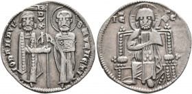ITALY. Venezia (Venice). Giovanni Dandolo, 1280-1289. Grosso (Silver, 20 mm, 2.14 g, 6 h). •S•M•VЄNЄTI•IO•DANDVL St. Mark, on the right, standing faci...
