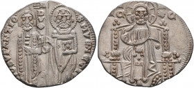 ITALY. Venezia (Venice). Giovanni Soranzo, 1312-1328. Grosso (Silver, 20 mm, 2.00 g, 6 h). S•M•VЄNЄTI•IO•SVPANTIO St. Mark, on the right, standing fac...