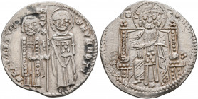 ITALY. Venezia (Venice). Francesco Dandolo, 1328-1339. Grosso (Silver, 20 mm, 2.11 g, 7 h). •S•M•VЄNЄTI•FRA DANDVLO St. Mark, on the right, standing f...