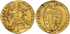 ITALY. Venezia (Venice). Bartolomeo Gradenigo, 1339-1342. Ducato (Gold, 20 mm, 3.53 g, 5 h). BA GRADONICO - •S•M•VЄNЄTI St. Mark standing right, holdi...