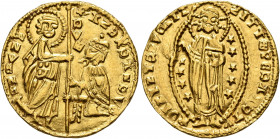 ITALY. Venezia (Venice). Andrea Dandolo, 1342-1354. Ducato (Gold, 21 mm, 3.53 g, 1 h), a contemporary imitation, uncertain mint. ANDR DANDVO - S N VЄN...