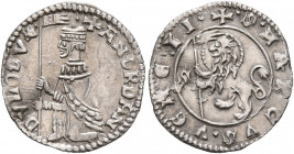 ITALY. Venezia (Venice). Andrea Dandolo, 1342-1354. Soldino Vecchio (Silver, 16 mm, 0.51 g, 6 h). ANDR•DANDVLO DV✠ Doge Andrea Dandolo kneeling to lef...