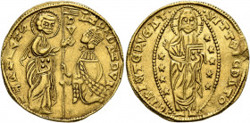 ITALY. Venezia (Venice). Andrea Dandolo, 1342-1354. Ducato (Gold, 21 mm, 3.50 g, 12 h), a contemporary imitation, uncertain mint. ANDR DANDVIO - •S•M•...